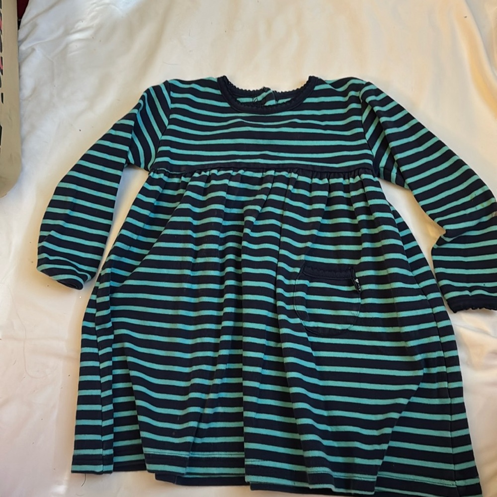 3-4 Years JoJoMaman Bebe cotton Striped Knit Play Dress